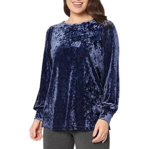 Belle Boho by Kim Gravel Women's Velvet Blouson Top Future Dusk - Regular